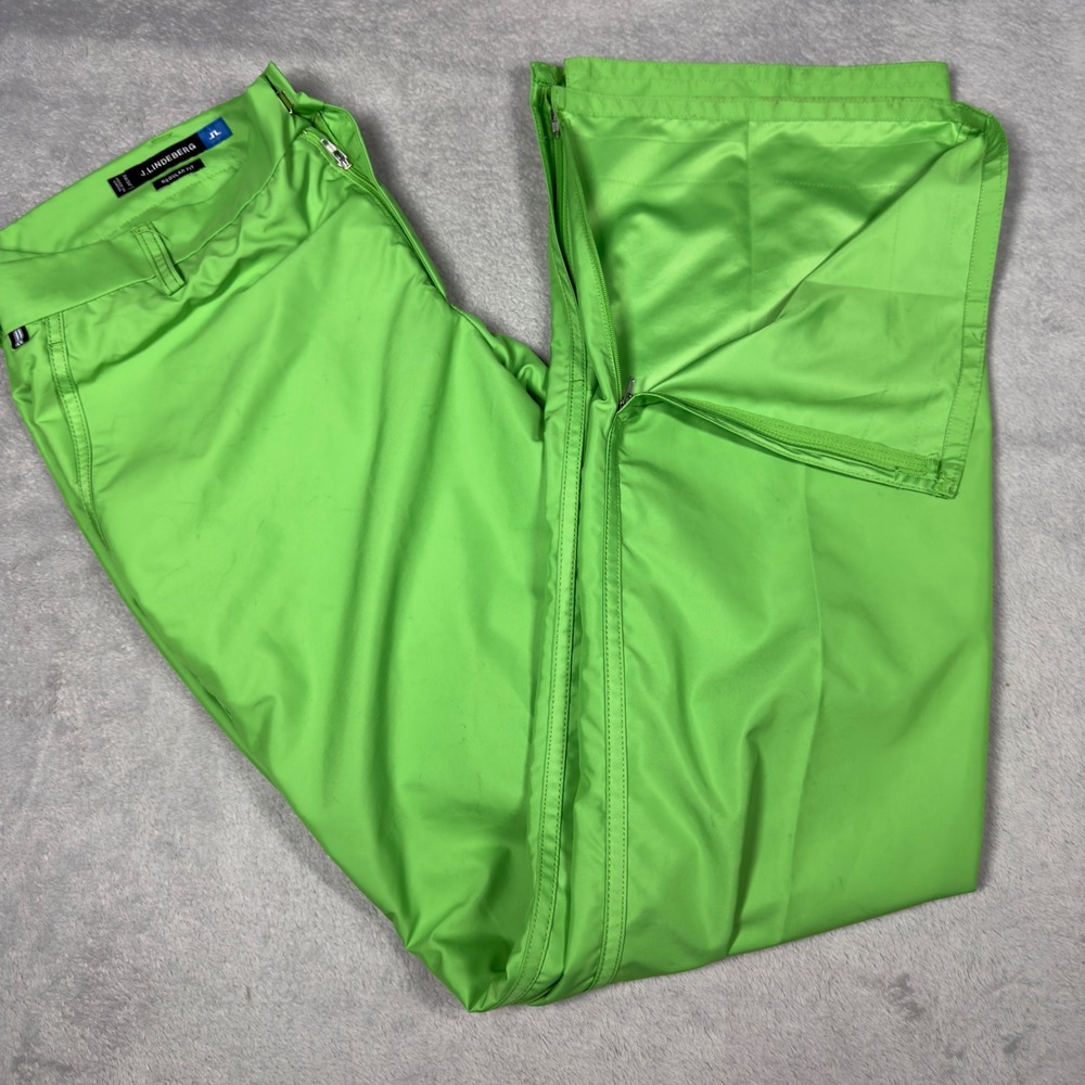 J.Lindeberg Troyan Micro Twill Pants Men 34 Green Golf Performance Regular Fit